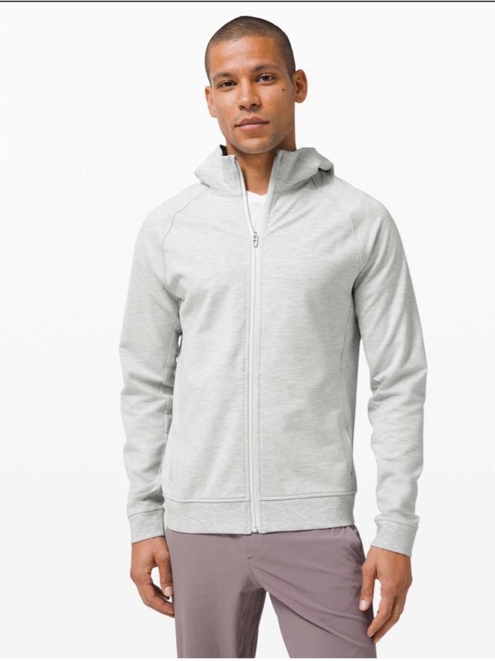 Lululemon City Sweat Full Zip Hoodie
Heathered Ultra Light Grey / Sea Salt